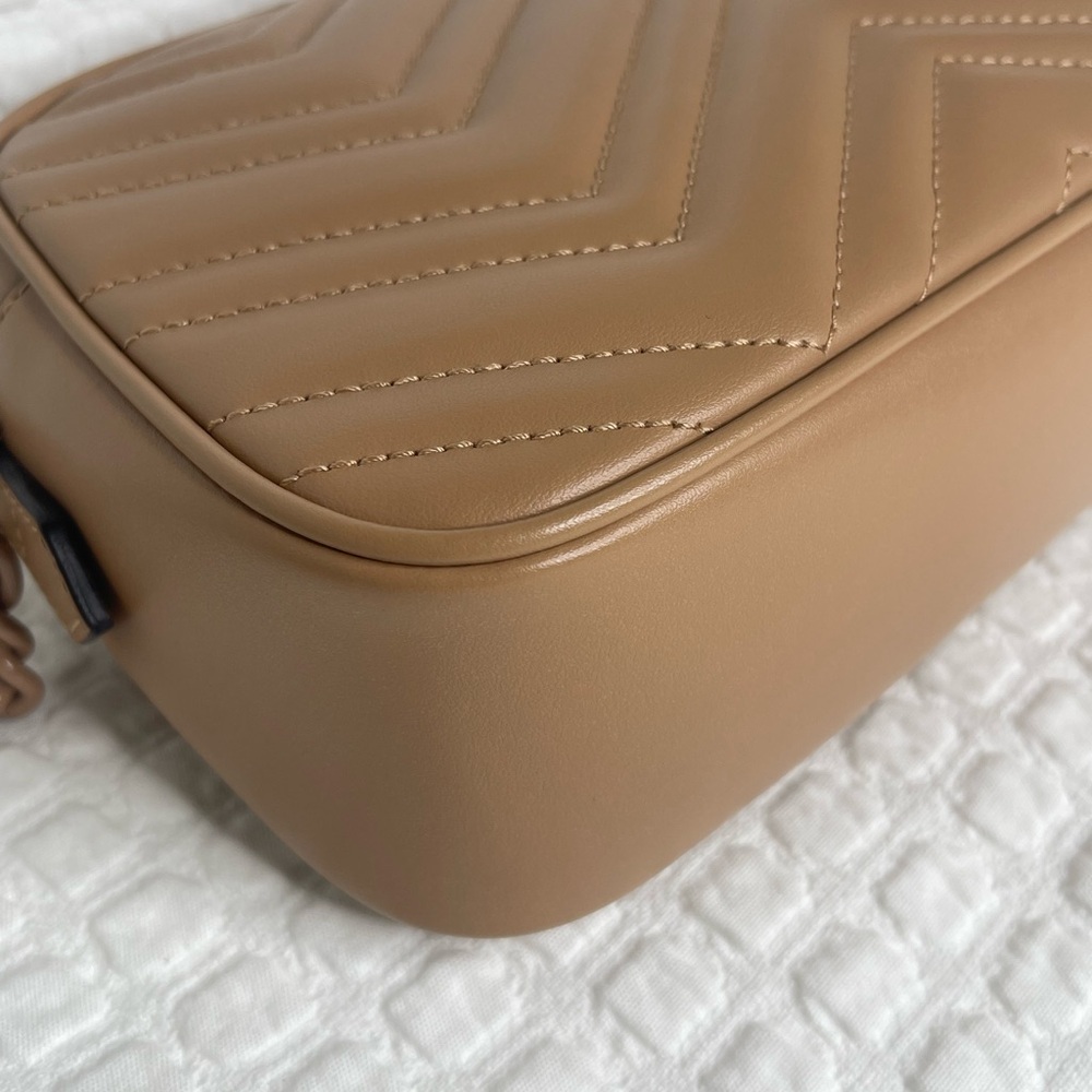 Gucci Small Marmont Chain Shoulder Bag - Monochrome Rose Beige (Limited Edition) - Picture 7 of 14